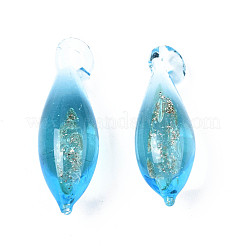 Handmade Gold Sand Lampwork Pendants&nbsp;LAMP-S194-023E