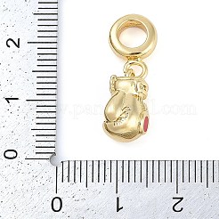 Rack Plating Brass Enamel European Dangle Charms&nbsp;KK-P287-25G
