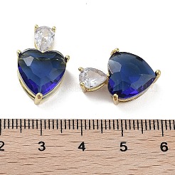Golden Rack Plating Brass Micro Pave Cubic Zirconia Pendants&nbsp;KK-R161-04G-02