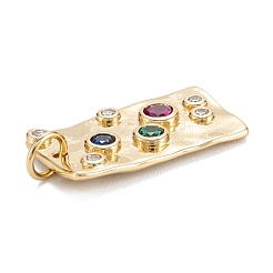 Brass Micro Pave Cubic Zirconia Charms&nbsp;ZIRC-G170-03G