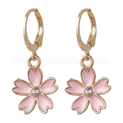 8 Pairs Alloy Crystal Rhinestone Flower Leverback Earrings&nbsp;EJEW-JE06666