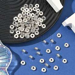 Tibetan Style Flat Round Alloy Spacers Beads&nbsp;TIBEP-S293-070AS-LF