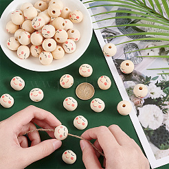 150Pcs Natural Wood European Beads&nbsp;WOOD-OC0004-31