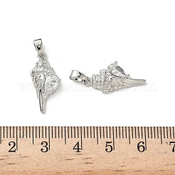 Brass Micro Pave Cubic Zirconia Pendants&nbsp;KK-I371-17P