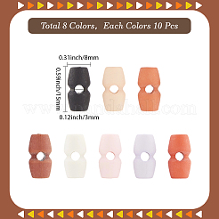80Pcs 8 Colors 1-Hole Plastic Buttons&nbsp;DIY-GF0011-44