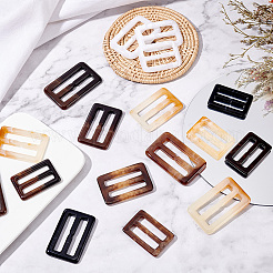 30Pcs 15 Style Rectangle Shape Resin Buckle Clasps&nbsp;RESI-FG0001-03