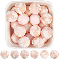 30Pcs Printed Round Silicone Focal Beads&nbsp;SIL-SC0002-84B