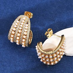 Brass Stud Earrings&nbsp;KK-U058-68G