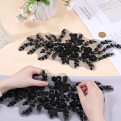 3D Flower Polyester Embroidery Sew on Appliques&nbsp;PATC-WH0012-02A