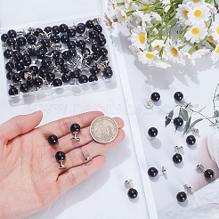 80Pcs Plastic Imitation Pearl Anti-glare Lapel Pins Brooches&nbsp;JEWB-SP0001-12B
