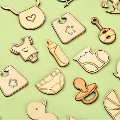 50Pcs Unfinished Wood Slices Art Pendants Chips&nbsp;WOOD-CJ0001-52