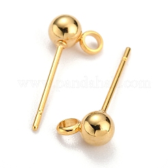 304 Stainless Steel Ball Post Stud Earring Findings&nbsp;STAS-Z035-01G-C