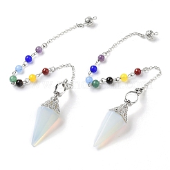 Natural & Synthetic Gemstone Hexagonal Pointed Dowsing Pendulums&nbsp;G-P552-05P