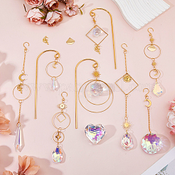 DIY Glass & Brass Hanging Suncatcher Making Kits&nbsp;DIY-WH0622-402