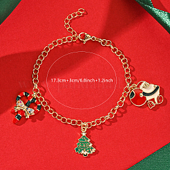 Christmas Brass Enamel Charm Bracelets&nbsp;AU3344
