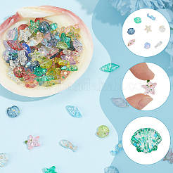 300Pcs Ocean Theme Baking Paint Handmade Lampwork Beads&nbsp;LAMP-SP0001-06
