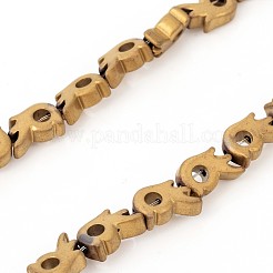 PVD Vacuum Plating Non-magnetic Synthetic Hematite Beads Strands&nbsp;G-F682-19-F