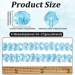 4Strands Electroplate Transparent Glass Beads Strands&nbsp;EGLA-PA0001-45A