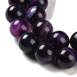 Natural Striped Agate/Banded Agate Beads Strands&nbsp;G-Z060-A01-C12