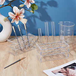 2Pcs 8 Hole Acrylic Test Tube Display Stands&nbsp;AJEW-OC0014-62