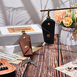2Pcs 2 Colors Vintage PU Leather Key Packing Bags with Alloy Clasps&nbsp;ABAG-GL0001-07