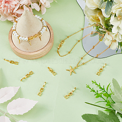 9Pcs Brass Fold Over Clasps&nbsp;KK-SC0004-06G