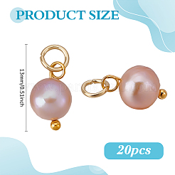 20Pcs Natural Cultured Freshwater Pearl Two Sides Polished Charms&nbsp;PALLOY-PH01884