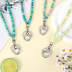 4Pcs 4 Colors Handmade Polymer Clay Name Card Straps&nbsp;NJEW-SW00039