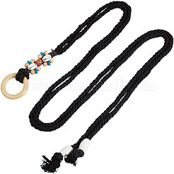 Handmade Weaving Cotton Linen Waist Chain Belts for Women Ladies Dress&nbsp;AJEW-WH20017-75B