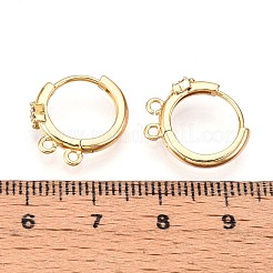 Brass Micro Pave Cubic Zirconia Hoop Earring Finding&nbsp;KK-N261-46G