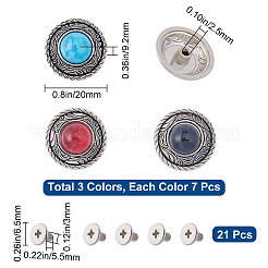 21 Sets 3 Colors Alloy Decorative Rivets&nbsp;FIND-GF0005-34
