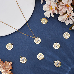 8Pcs Rack Plating Brass Micro Pave Cubic Zirconia Pendants&nbsp;KK-BBC0023-64