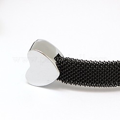 304 Stainless Steel Mesh Bangles&nbsp;BJEW-N225-34B