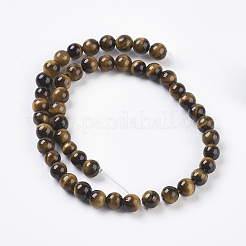 Natural Tiger Eye Beads Strands&nbsp;G-C076-4mm-1B