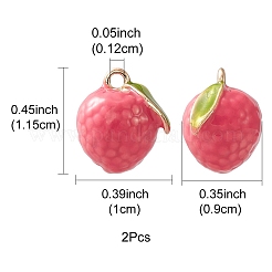 2Pcs Brass Enamel Charms&nbsp;KK-YW0001-86