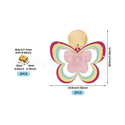 Brass Printing Acrylic Butterfly Dangle Stud Earrings&nbsp;EJEW-TA00672