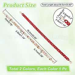 2Pcs 2 Colors Resin Imitation Gemstone Curb Chain Bag Straps&nbsp;FIND-WR0008-61
