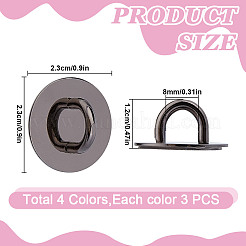 12Pcs 4 Colors Zinc Alloy Hook Hanger&nbsp;AJEW-DR0002-13