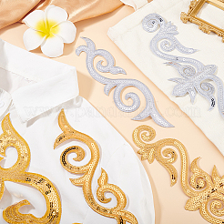 6 Styles Auspicous Cloud Ethnic Style PVC Sequin Embroidery Polyester Cloth Iron On Patches&nbsp;PATC-GA0001-33