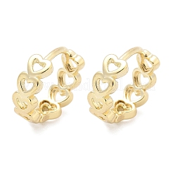 Hollow Heart Brass Hoop Earrings&nbsp;EJEW-Z102-17G