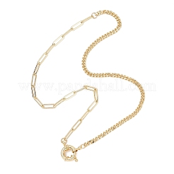 Brass Paperclip & Curb Chain Necklaces for Women&nbsp;NJEW-JN06032