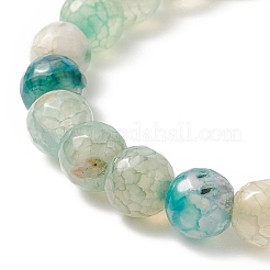 Dyed Natural Fire Crackle Agate Round Beaded Stretch Bracelet for Women&nbsp;BJEW-TA00244