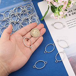 32Pcs Alloy Oval Open Back Bezel Connector Charms&nbsp;FIND-CA0011-77P