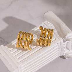 Vintage Multilayer C-Shaped 304 Stainless Steel Cuff Earrings&nbsp;GA4213