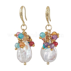 Baroque Natural Keshi Pearl Dangle Earrings&nbsp;EJEW-JE07037