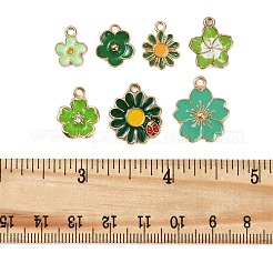 28Pcs 8 Styles Light Golden Plated Alloy Enamel Pendants&nbsp;ENAM-FP0002-23