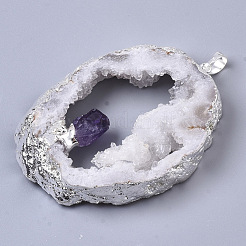 Natural Druzy Agate Big Pendants&nbsp;G-R458-05A