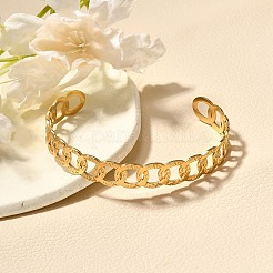 304 Stainless Steel Open Cuff Bangles for Women&nbsp;LS-BJEW-Z083-02G-06