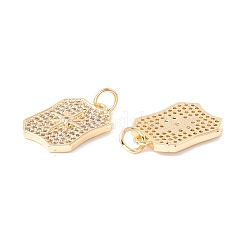 Rack Plating Brass Micro Pave Clear Cubic Zirconia Pendants&nbsp;ZIRC-I057-22G