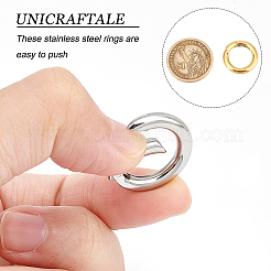 2Pcs 2 Style Ion Plating(IP) 304 Stainless Steel Spring Gate Rings&nbsp;STAS-UN0033-62